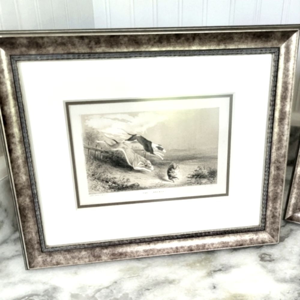 SOLD♦️ RARE 1880 Equestrian Engravings Double Matting in CUSTOM Frames - Picture 2 of 15